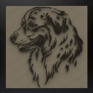 8x8 Framed Australian Shepherd #2 Designer Print